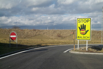 Image showing stop sign and road