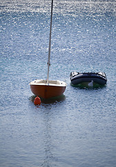 Image showing Two small boats in the bay