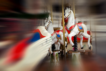 Image showing Vintage carousel in motion