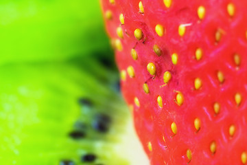 Image showing Strawberry and kiwi background