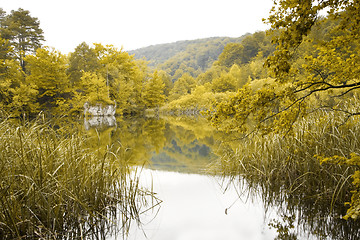 Image showing Landscape of a beautiful lake in autumn