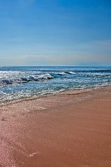 Image showing Beautiful surfing sand beach