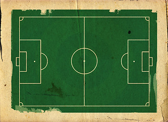 Image showing Grunge style llustration of a football (soccer) pitch