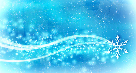 Image showing Modern blue Winter background with space for text