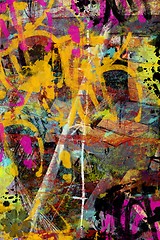 Image showing Grunge collage, abstract sixties style background