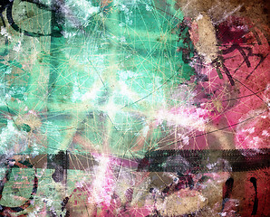 Image showing Grunge textured abstract digital background - collage