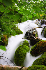 Image showing Beautiful waterfalls at Plitvice Lakes National Park