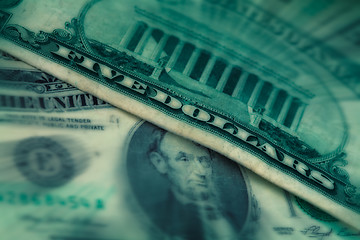 Image showing US dollars background , artistic processed and toned photo