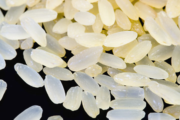 Image showing Rice  on black background close up