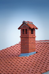 Image showing Chimney at the roof