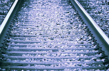 Image showing Railway - retro style toned photo