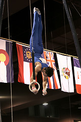 Image showing Gymnast on rings