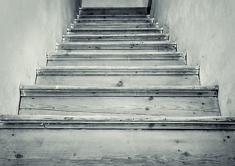 Image showing Old stairs to the attic