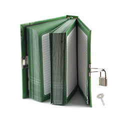 Image showing Diary with lock and chain