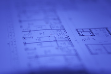 Image showing Abstract architectural blueprints