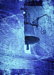 Image showing Grunge textured collage , old church bell