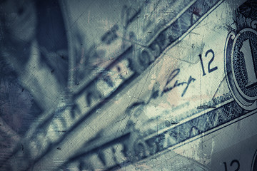 Image showing Grunge textured US Dollar background