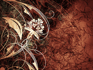 Image showing High detailed grunge abstract floral  background - collage