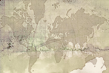 Image showing Grunge world map