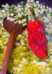 Image showing Vegetarian dish preparation