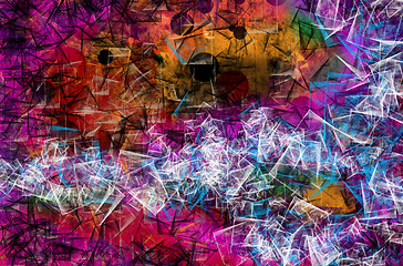 Image showing Grunge art style colorful textured abstract digital background