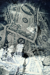 Image showing Grunge textured US Dollar background
