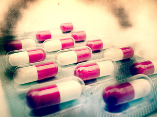 Image showing Grunge textured collage - Pills