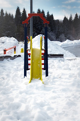 Image showing Playground on a snow winter day