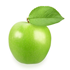 Image showing Single a green apple