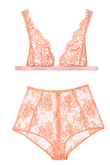 Image showing orange bra and panties, woman lingerie