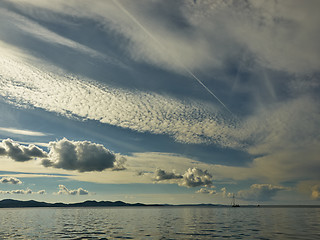 Image showing Sea, sky and clouds