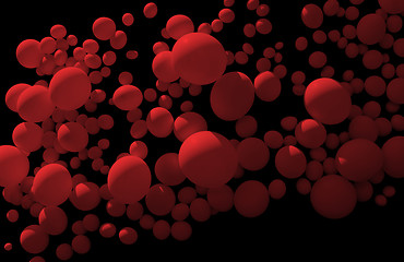 Image showing floating red bubbles