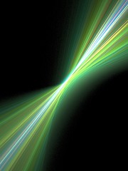 Image showing Green light rays - abstract background