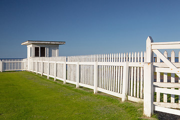 Image showing White beach hut