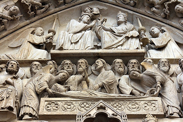 Image showing Notre Dame Cathedral, Paris, Portal of the Virgin