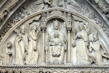 Image showing Virgin and Child on a throne