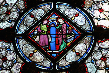 Image showing Stained glass window in La Sainte-Chapelle in Paris