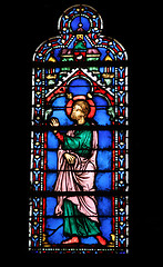 Image showing Stained glass window in La Sainte-Chapelle in Paris