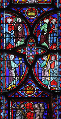 Image showing Stained glass window in La Sainte-Chapelle in Paris