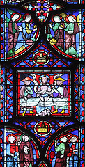 Image showing Stained glass window in La Sainte-Chapelle in Paris