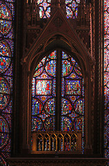 Image showing Stained glass window in La Sainte-Chapelle in Paris