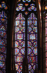 Image showing Stained glass window in La Sainte-Chapelle in Paris