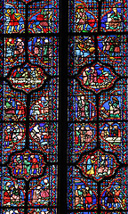 Image showing Stained glass window in La Sainte-Chapelle in Paris