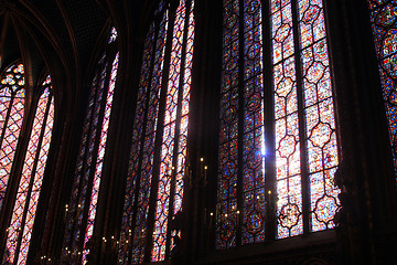 Image showing Stained glass window in La Sainte-Chapelle in Paris