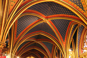 Image showing Ceiling construction, lower chapel, Sainte Chapelle, Paris