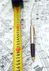 Image showing measurement tape and pencil