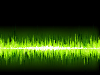 Image showing Green sound wave on white background. + EPS8