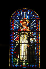 Image showing Sacred heart of Jesus and Saint Margaret Mary Alacoque