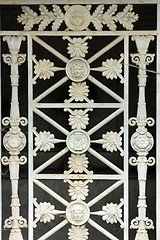 Image showing Ornate tomb door in the Pere Lachaise cemetery, Paris