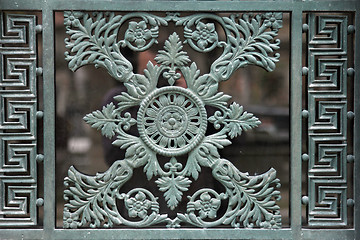 Image showing Ornate tomb door in the Pere Lachaise cemetery, Paris